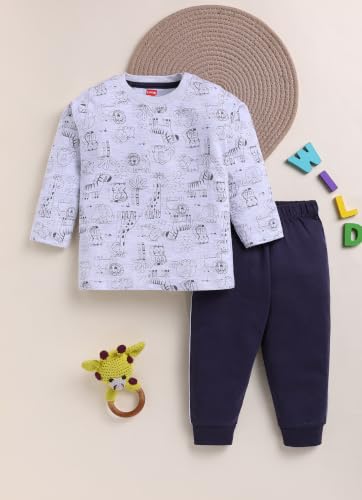 Image of LuvLap Baby Boys 100% Cotton Full Sleeve Boys T-Shirt & Pyjama Sets Pack of 3