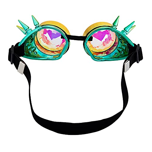 Image of 3-5 Days Delivery Kaleidoscope Rave Rainbow Crystal Lenses Steampunk Goggles
