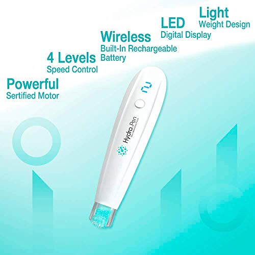 Dr-Pen-Hydra-Pen-H2-Microneedling-Pen-Automatic-Serum-Applicator-HydraPen-for-Face-Body-Amazing-Skin-Care-Tool-for-Home-Personal-Use-5-Cartridges-3pcs-12-Pin-025mm-2pcs-Round-Nano-015mm