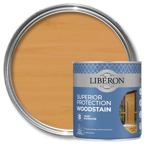 Libéron Superior Protection Woodstain - 8-Year Guarantee - Durable Weather Protection - UV-Resistant - Water-Repellent - Quick-Drying - Light Oak - 750ml