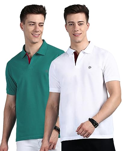 Image of Lux Cozi Men Cotton Solid Regular Fit Polo Shirt
