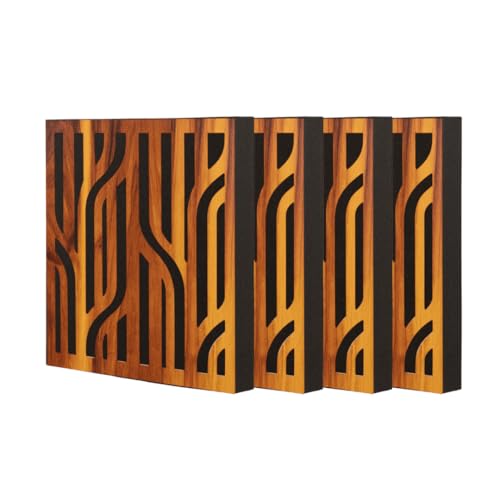 Image of Timber Acoustics Abfuser Mini Acoustic Panel | Diffusion & Absorption | Reduces Echo | For Studios, Home Theatres & Living Spaces | 1ft x 1ft x 2in (Bitwaves, Set of 4)