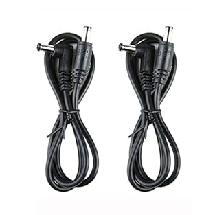 2 pack DC cable 5.5x2.1mm jack Male to Male Length: 60cm Color: Black