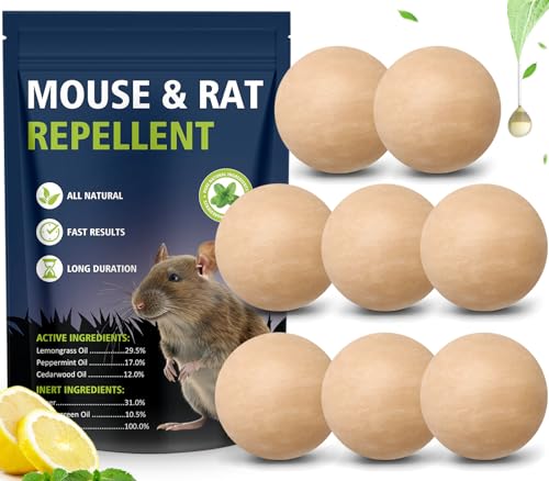 Mouse Repellent Peppermint Oil Rat Repellent - Mice Repellent, Rodent Repellent Rat Deterrent Outdoor Indoor, Effective Against Rat and Long Lasting Protection for Home Garage Attic(8 Pack)