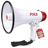 Pyle Megaphon mit Sirene, Signalhorn – Siren Megaphone – Megafon Kinder & Erwachsene 40W, Faltbare Handsirene als Polizei Sirene, Fußball Hupe & Tröten zum Anfeuern Sport, Megaphone Laut bis zu 915m