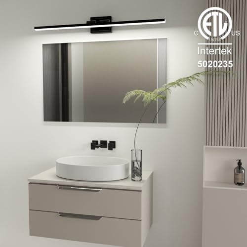 VOLISUN Modern Bathroom Vanity Light 48 inch, Rotatable, 30W Dimmable 5CCT Led Bathroom Light Fixture Over Mirror, Black Bar Vanity Light for Bathroom Mirror Cabinets-ETL Certificated by VOLISUN - Image 5