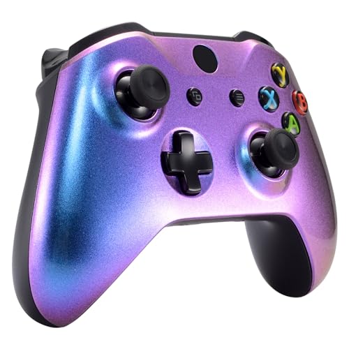 Image of eXtremeRate Purple and Blue Chameleon Front Housing Shell Faceplate for Xbox One X S Controller Model 1708 - Controller NOT Included