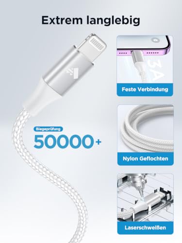 Aioneus Lightning Kabel USB C 3M MFi Zertifiziert iPhone Ladekabel USB C – Ansicht 5