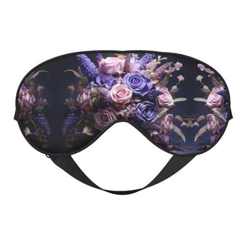 Máscara de ojos unisex con estampado de ramo de lavanda, suave y cómoda, para viajes, yoga, trabajo por turnos