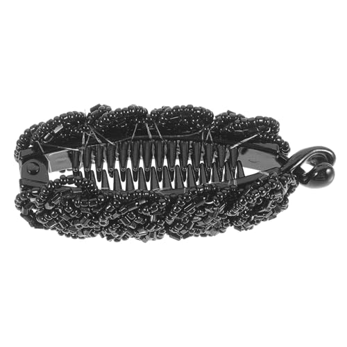 Pinza de pelo banana de perlas negras SOIMISS sujeta moños elegantes para mujer