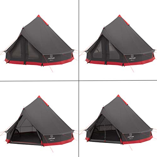 Justcamp Bell Tipi Tent Camping voor groepen, families, Pyramid tent kamperen (6, 8, 10, 12 personen) - Afbeelding 4