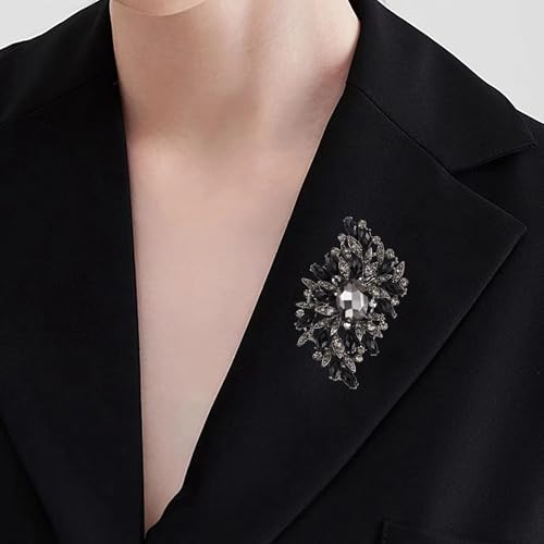 Image of SELOVO Big Large Leaf Brooches and Pins Scarf Decoration Gold Tone