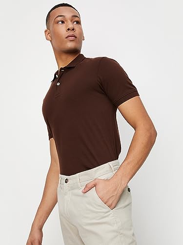 Image of Max Men's Cotton Relaxed Fit Half Sleeves Polo Neck T-Shirt