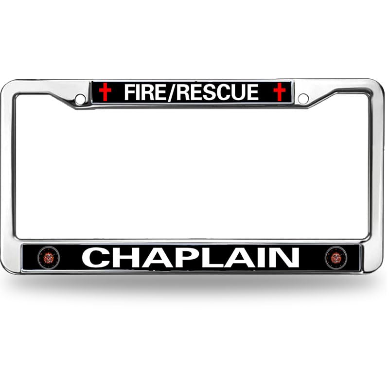 Firefighter License Plate Frame Inspirational Fire Rescue Chaplain Scratch-Resistant License Plate Frame Fireman Superhero License Plate Frame Thankful Gift for Firefighter, MY020meiguo304