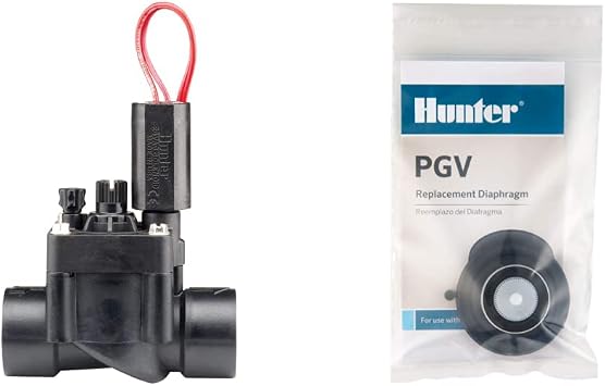 Hunter 1" PGV Valve & RTL1201332100 Hunter PGV Diaphragm Irrigation Valve Replacement, Black