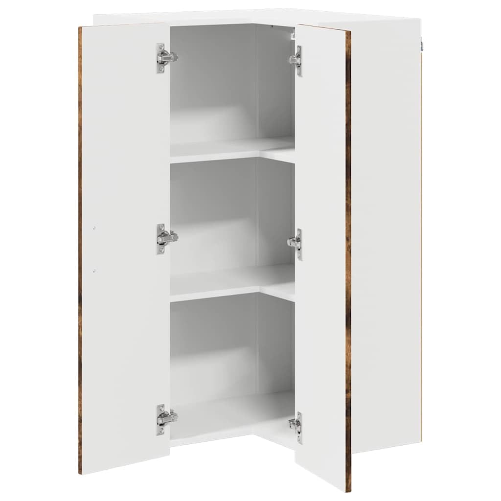 Armadio angolare da cucina, 57 x 57 x 100 cm, in legno di quercia
