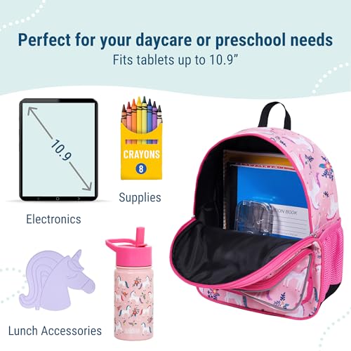 Image of Wildkin 12-inch Kids Backpack - Padded, Adjustable, Ideal for Daycare & Travel - Magical Unicorns