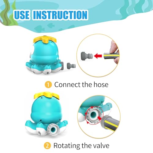 Tosekry Sprinkler Spielzeug ab 3 4 5 6 7 8 Jahre, Wasserspielzeug Kinder Outdoor Spielzeug ab 3-8 Jahre, Kinderspielzeug ab 3 Jahre Rasensprenger Outdoor Spiele für Kinder(Oktopus-Blau)