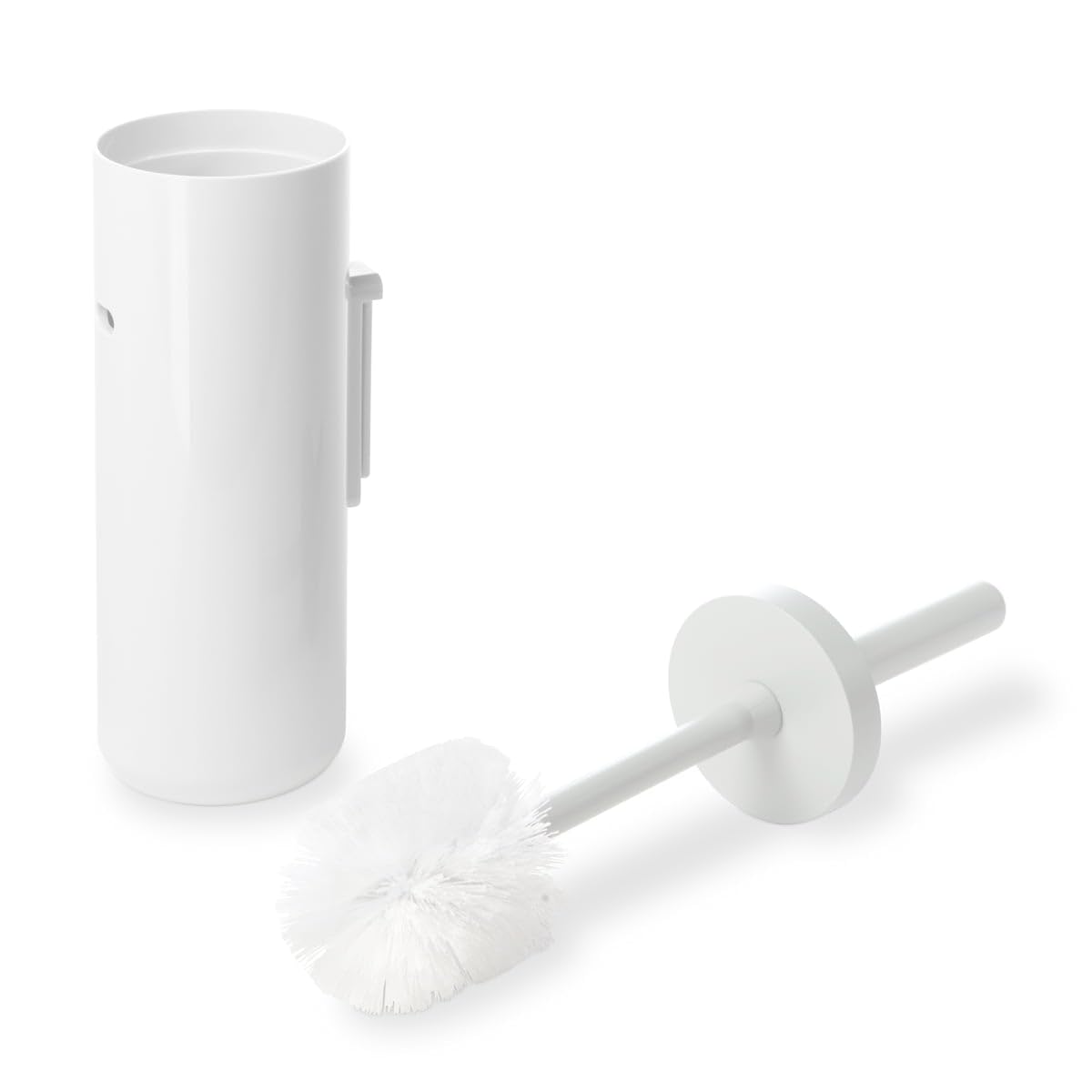 Escobilla Lunar, Escobillero de Pared, Escobilla de Inodoro Colgante, Plástico, Blanco