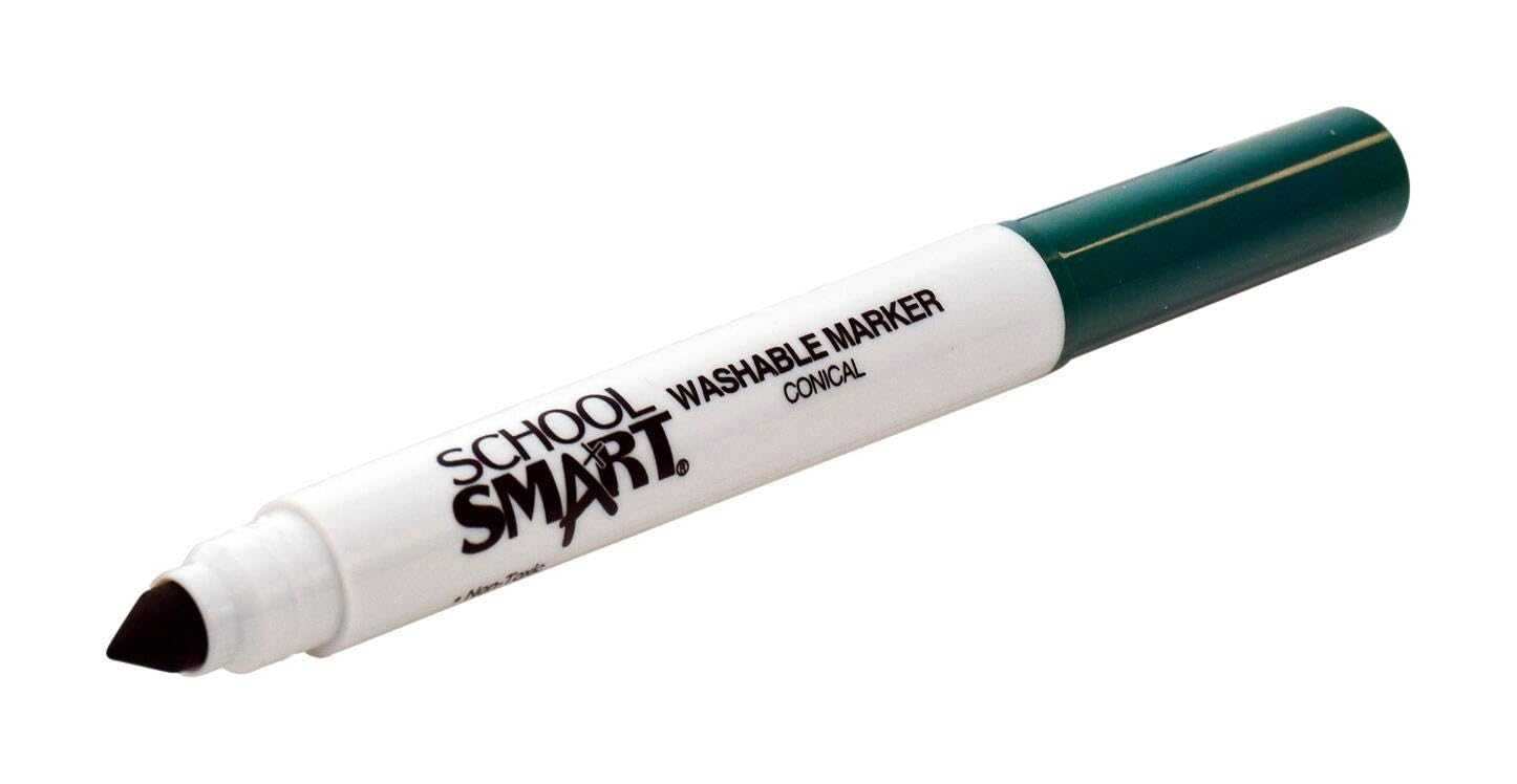 School Smart Washable Art Markers, Conical Tip, Green, Pack of 12 - Image 4