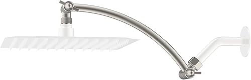 Miniatura 15 de Hibbent Brazo de extensión de cabezal de ducha todo metal de 16 pulgadas, latón macizo, extensor de brazo de ducha ajustable en altura y ángulo