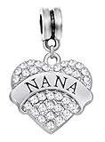 Dangle Nana Heart Charm with Crystals