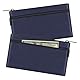 HAUTOCO 2 Stück Geldtaschen Banktasche, PU-Leder Zwei Taschen Geldmappe mit Reißverschluss für A5 Dokumententasche Geldscheintasche, Banktasche 28 x 15.5 cm für Geschäftlich Haushalt, Dunkelblau