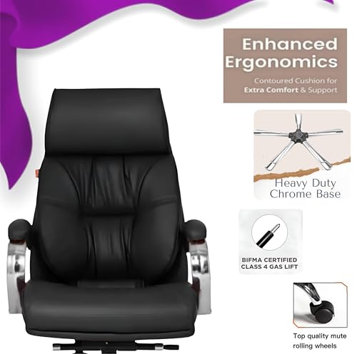 Image of S-90 PRO Black Iran Arms /Luxury Comfort of Torshan Mechanism Victory Ergonomic Leatherette Executive High Back Revolving Desk Office Chair