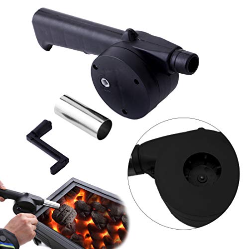 Wailicop BBQ Ventilateur Barbecue Grillgebläse Manual GebläSen Cranked Ventilator Fan Luftgebläse Barbecue Für Outdoor Camping Hand Air Blower