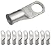 SELTERM 10 Pack 4 Gauge 4 AWG 3/8" Stud UL Marine Grade Ring Terminal Lugs Battery Cable Tinned Copper Eyelets