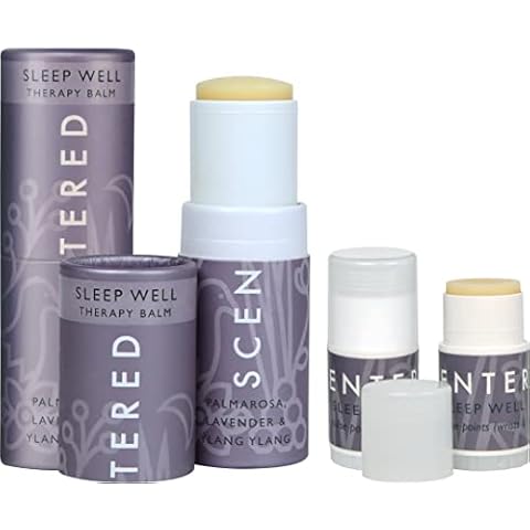 Scentered Sleep Well Aromatherapy Balm Saver Bundle - 2 x 5g Balms & 2 x Mini Travel Balms for Restful Sleep - Lavender, Clove, Rose, Chamomile, Ylang Ylang Essential Oils - Relaxing Gifts for Women Cover
