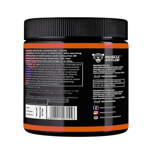Image of Muscle Asylum F9 Pro Pre-Workout Powder - 30 Servings, 300 Gm (Orange)