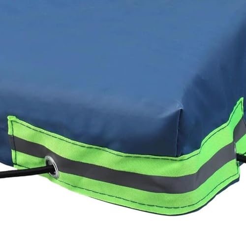Utility Trailer Cover Flat Tarpaulin with Reflective Strips for All Seasons, Tear Resistant, Fits Most Trailers Cover, 214x122x13cm2