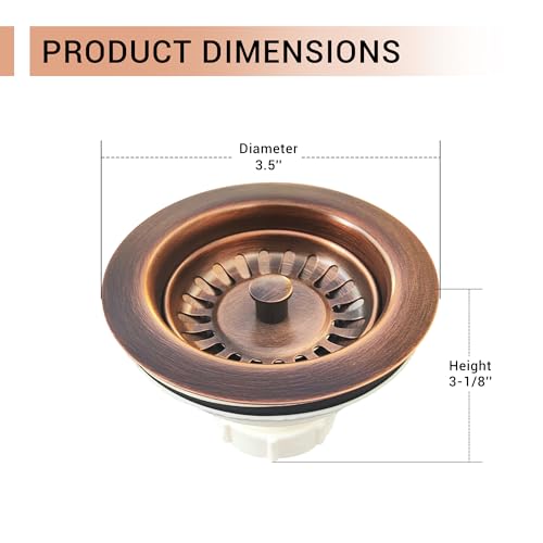 Colador de cesta de cobre 3.5” para fregadero cocina miniatura 4