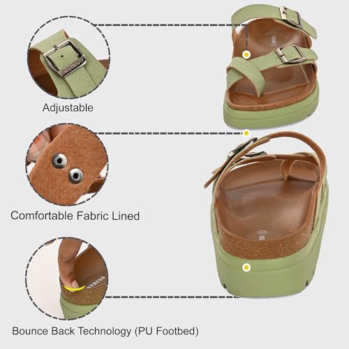 Image of Centrino Women's Berkin-Style Slip-On Sandals | Open Toe Design | Soft PU Footbed | Lightweight & Comfortable | Arch Support | On-Grip Sole | Casual Outdoor Wear (9228)