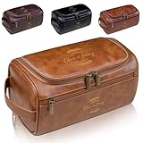 Kit de cuero para hombre personalizado con nombre, bolsa de aseo personalizada para viajes, regalo para él, papá, marido, novio, Navidad