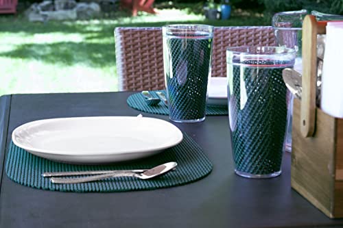 Kraftware Fishnet Oval Placemat For Any Outdoor Table, Hunter Green, Set Of 6, Small #TOP2
