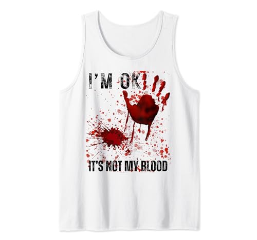 Bloody Halloween I'm Fine It's Not My Blood Hombres Mujeres Niños Camiseta sin Mangas