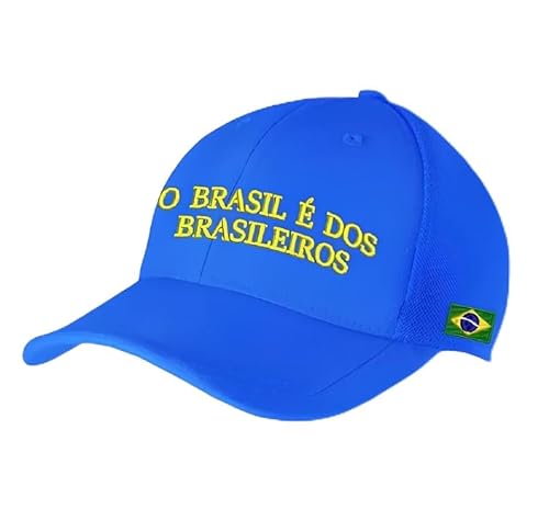 Boné O Brasil É Dos Brasileiros Lula Azul Amarelo Original