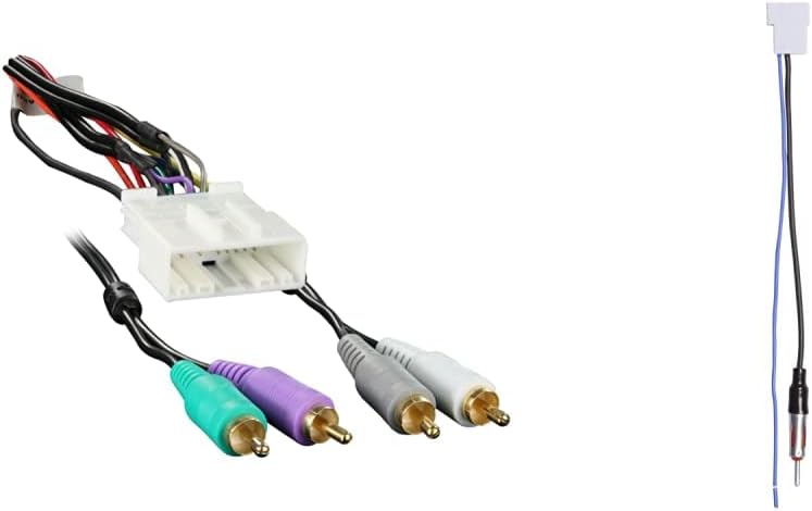 Metra 70-7553 Integration Harness for Select Nissan Vehicles with Premium Sound System & Metra Electronics 40-NI12 Antenna Cable to Aftermarket Radio Adapter,Black