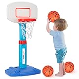 LACCHOUFEE Basketball Hoop Indoor Mini Adjustable Poolside Basketball Goal with Ball Pump for Boys Girls Outdoor Toys - Blue