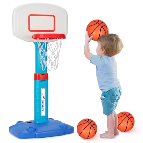 Kids Basketball Hoop, Adjustable Toddler Basketball Hoop Set for Ages 1-3 by LACCHOUFEE - Used condition - US$37.00