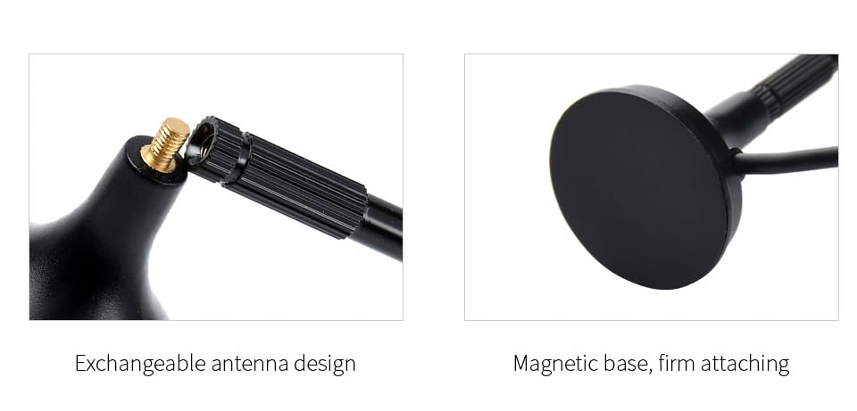 Image of GSM 2dBi /3dBi Magnetic Base Antenna with SMA Connector | 900 /1800MHz External Antenna | 3M RG174 Cable | Compatible with SIM800 SIM900 GSM Modules, GPS Tracker, IoT Devices