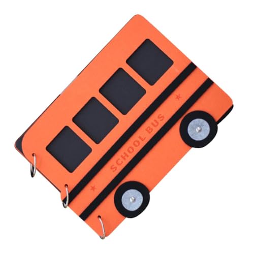SOLUSTRE Commemorative Book Photo Book Crafting Bus Photo Album Photograph Album Kindergarten Scrapbook Aesthetic Greet Greeting Pictures Scrapbook Cute Dad Family Orange