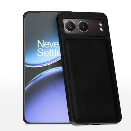 Image of Pikkme Back Cover for OnePlus Nord 4 5G | PU Leather, Full Camera Protection, Super Soft-Touch & Raised Edges Bumper Case (Black)