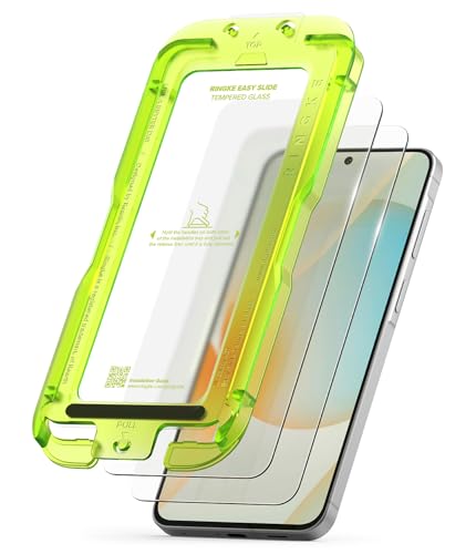 Image of Ringke for Samsung Galaxy A57 5G Screen Protector [Easy Slide, 2 Pack] | Easy Installation with Alignment Tool, Case Friendly Premium 9H Hardness Tempered Glass