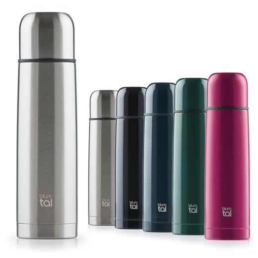 Blumtal Termo Café - Termo de Viaje sin BPA, Vaso Térmico, Taza de acero inoxidable con aislamiento de doble pared, Plata, 1000ml