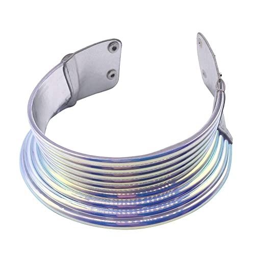 Halawly Gold Silver African Egypt Punk Gothic Snap Resin Chunky Leather Choker Collars For Women, Fashion Statement Necklace Jewelry (Multicolor) #TOP7