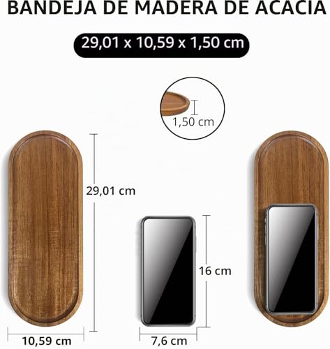 Miniatura 2 de Bandejas De Madera Para Servir, Tablas De Charcutería, Platos Ovalados De Madera, Plato De Servir Queso, Platos A Granel Para Postre, Aperitivos, Pan, Aperitivos De Frutas 29 X 10.5, 2 Unidades