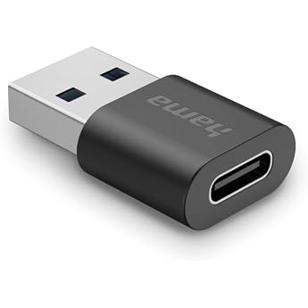 Hama USB C Adapter USB A Male to Female USB 3.2 Gen2 up to 10Gbps | USB-Adapter schwarz, zum Verbinden von PC, Laptop, MacBoo